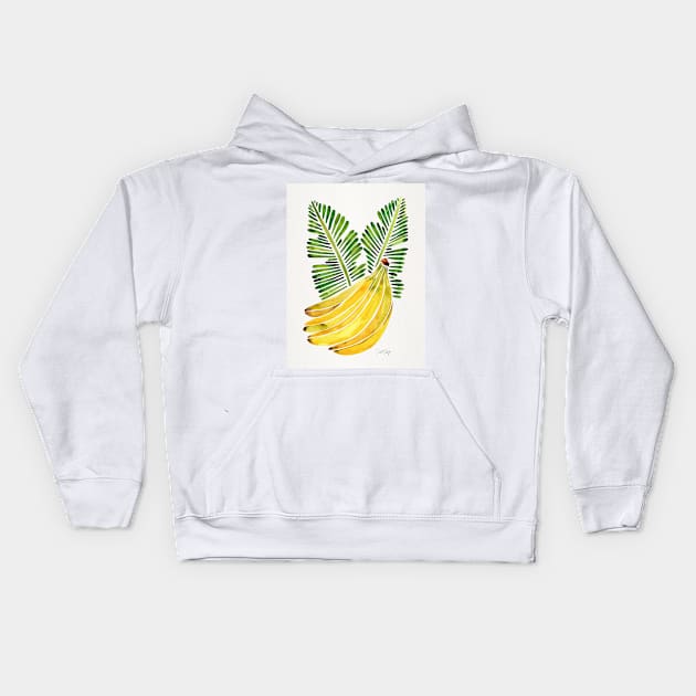 Green Bananas Kids Hoodie by CatCoq